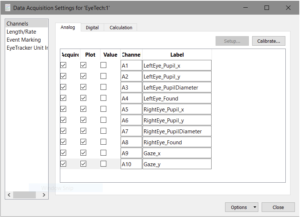 Eye tracking bar integration